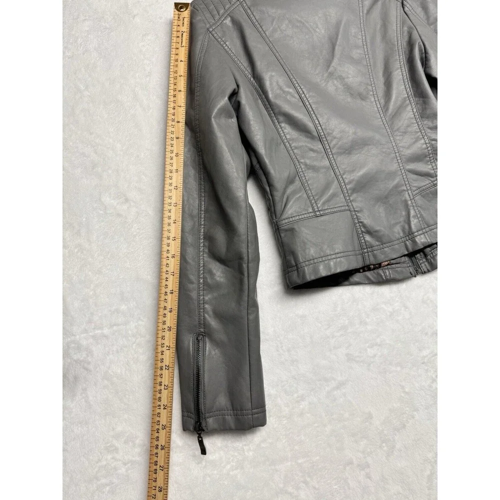 Therapy Jacket Women's Size M Gray Full Zip Pockets Lined Leopard - Picture 12 of 13